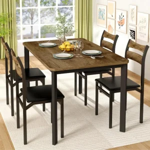 Wood Kitchen Table and Chairs Set