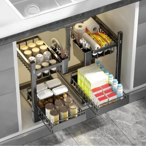 2-Tier Spice Rack Under Sink Storage