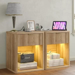 Wood Wide Bedside Stand