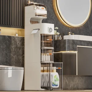 Slim Movable Bathroom Cabinet