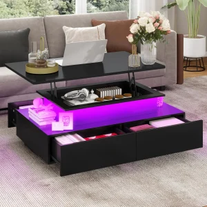 LED Lift Top Coffee Table, Modern